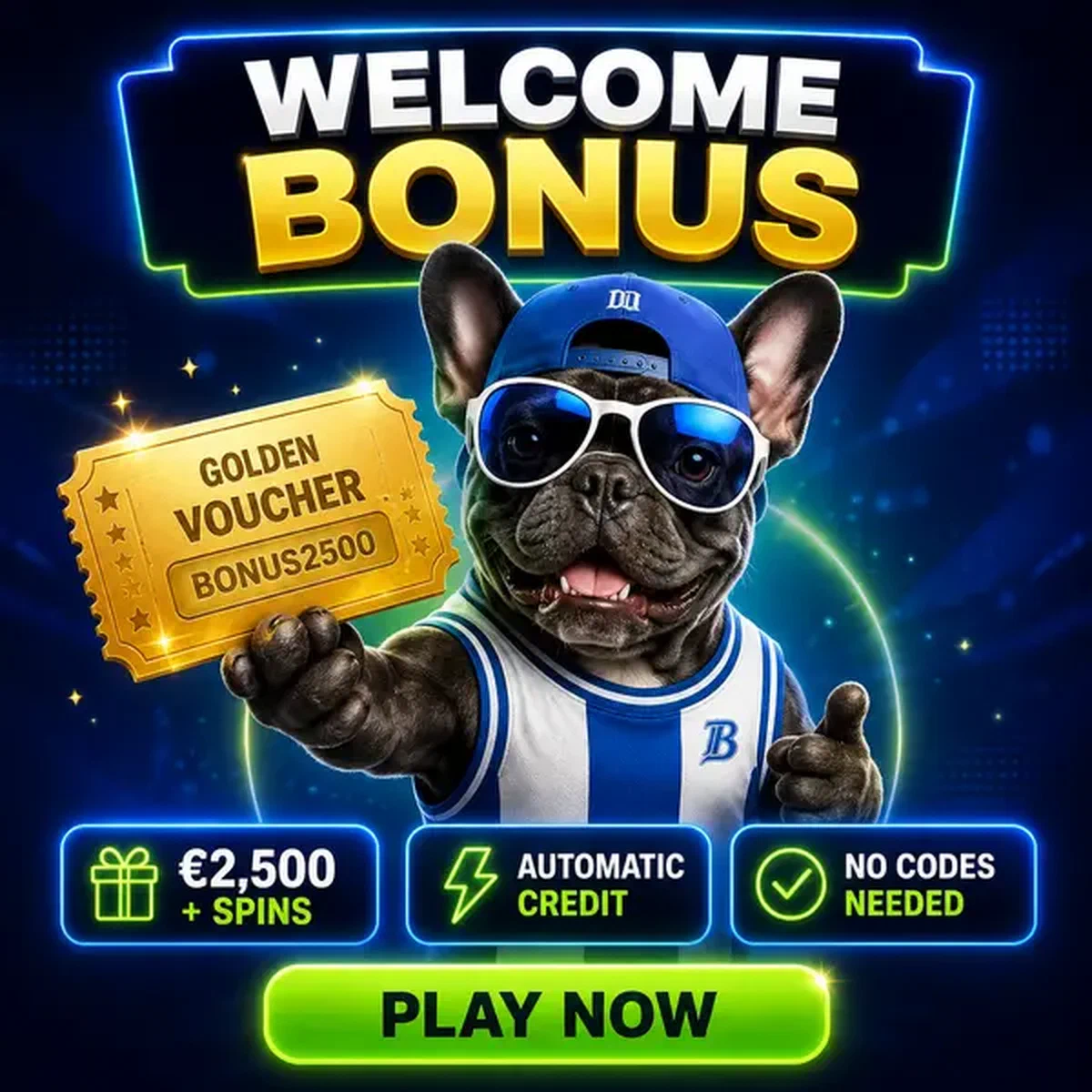 The Courtside Star presenting BaxterBet live casino voucher with golden sparkles