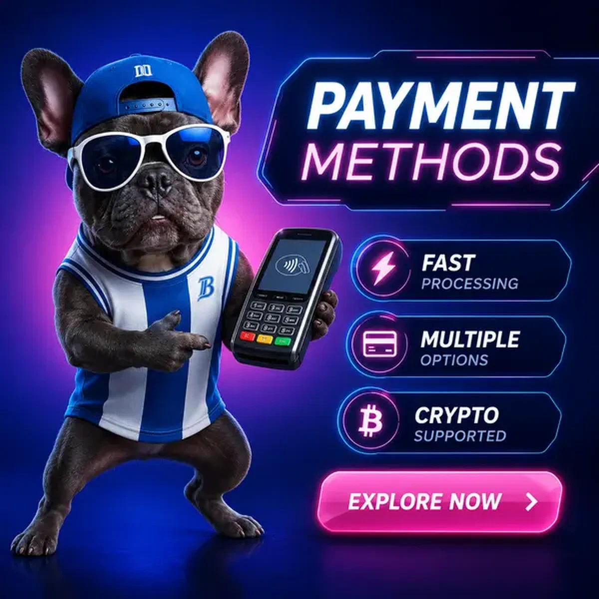 The Courtside Star presenting BaxterBet payment methods with sleek terminal